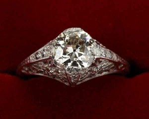 platinum vintage engagement ring